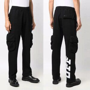 Off-White main label men's black logo print cargo sweats
